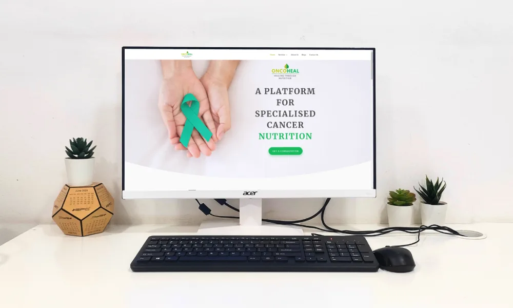 website designing for nutritionist oncoheal